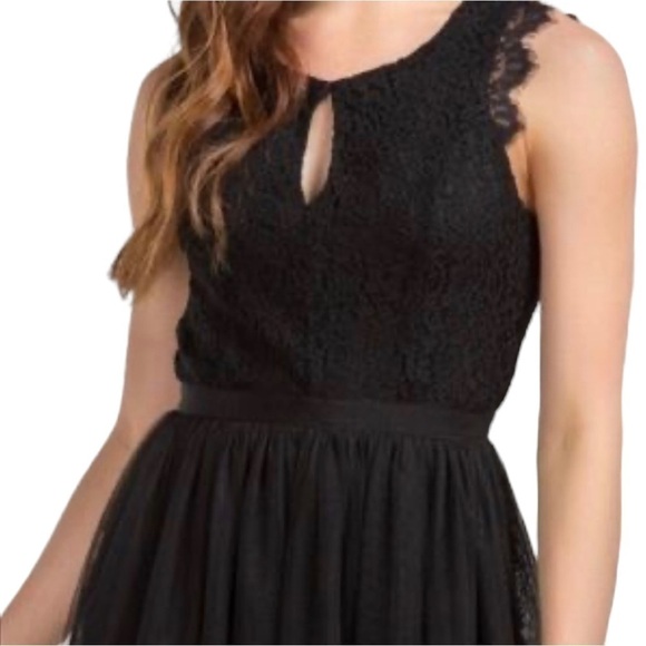 FRANCESCA'S Black Lace Keyhole Sleeveless Tulle Cocktail Dress Size XS - Picture 2 of 16
